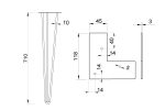 Nábytková noha Hairpin 710mm