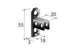 SWS040 Glass spojovací úhelník 90° pro horní a střed. profil